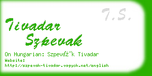 tivadar szpevak business card